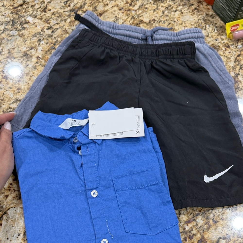 Nike Black and Gray Shorts with Blue Shirt bundle